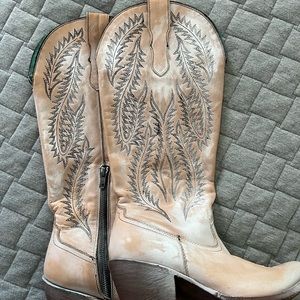 Corral Ladie's Rose Embroidery Tall TOP, Snip Toe, Leather Sole